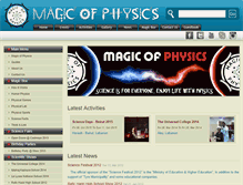 Tablet Screenshot of magicofphysics.com
